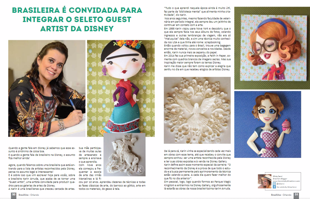 Karin Arruda - Brazilian is invited to integrate the select Disney´s Guest Artist